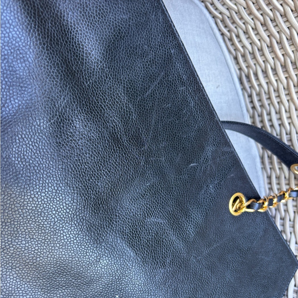 Authentic CHANEL SUPERMODEL black caviar leather large tote bag - Picture 3 of 16
